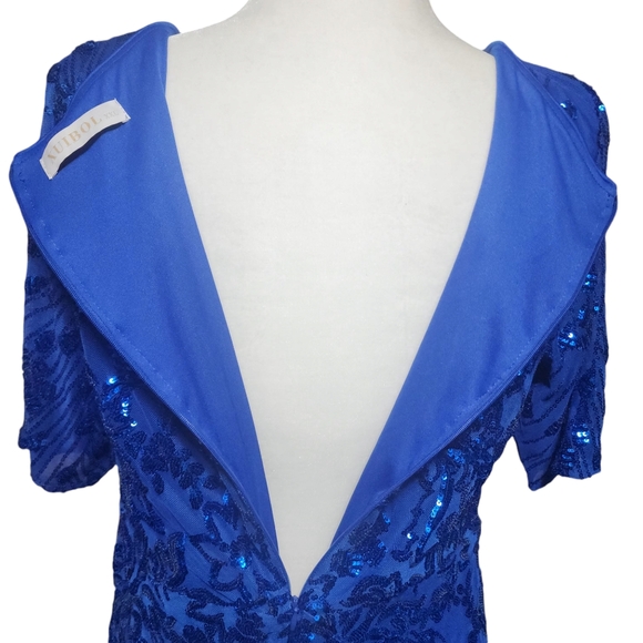 XUIBOL Mermaid Hem Sequin Prom or Cocktail Blue Dress Size XXL - Picture 10 of 16
